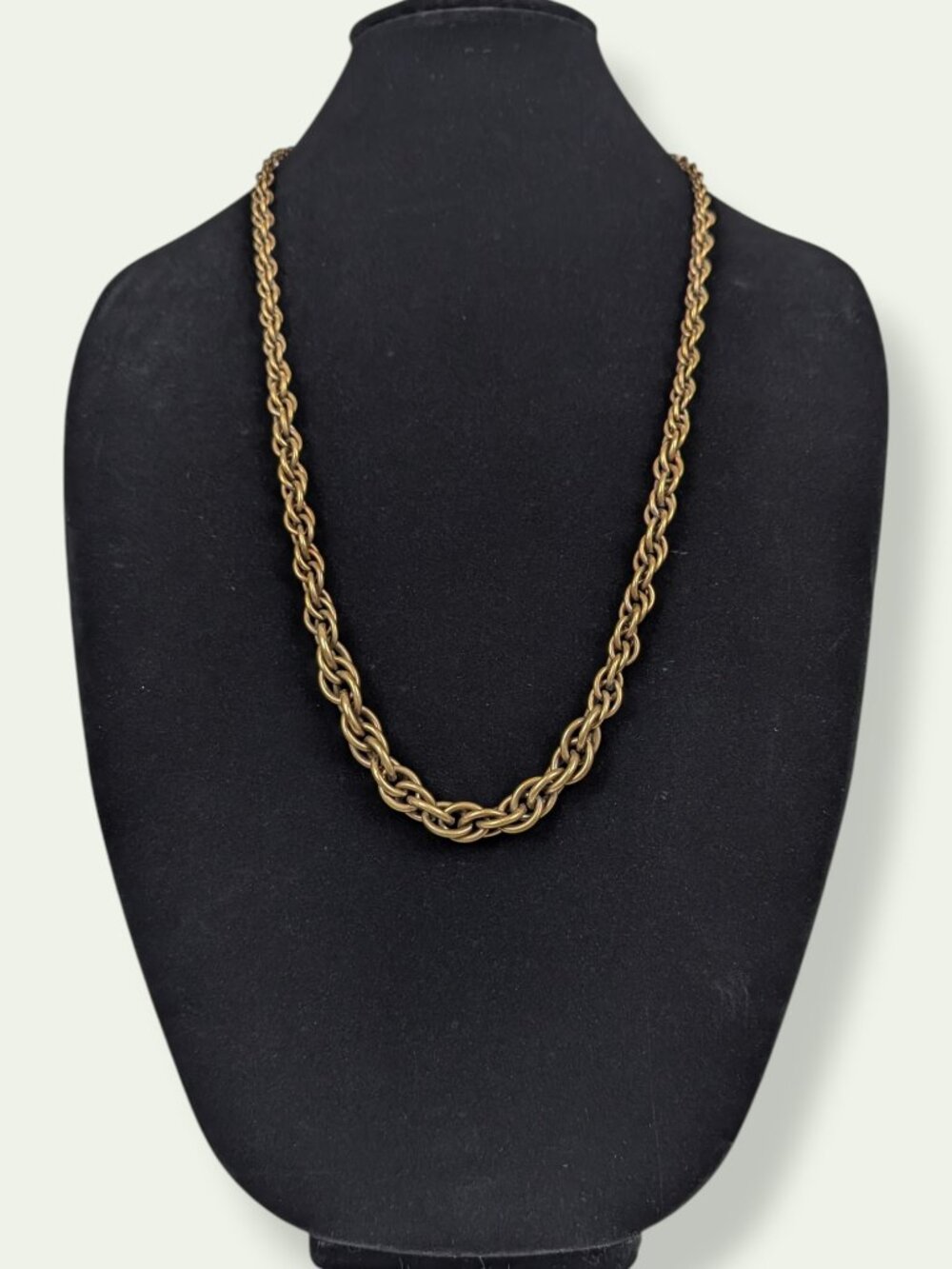 Vintage Distressed Graduated Rope Chain Infinity Necklace - Picture 2 of 5
